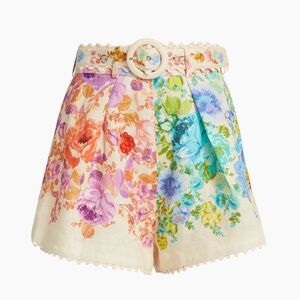 Zimmermann Raie Floral Tucked Shorts AU2 US 6-8